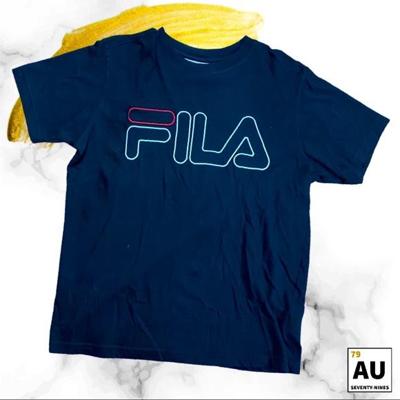 Embroidered Fila Short Sleeve Tee - Black - Picture 3 of 3